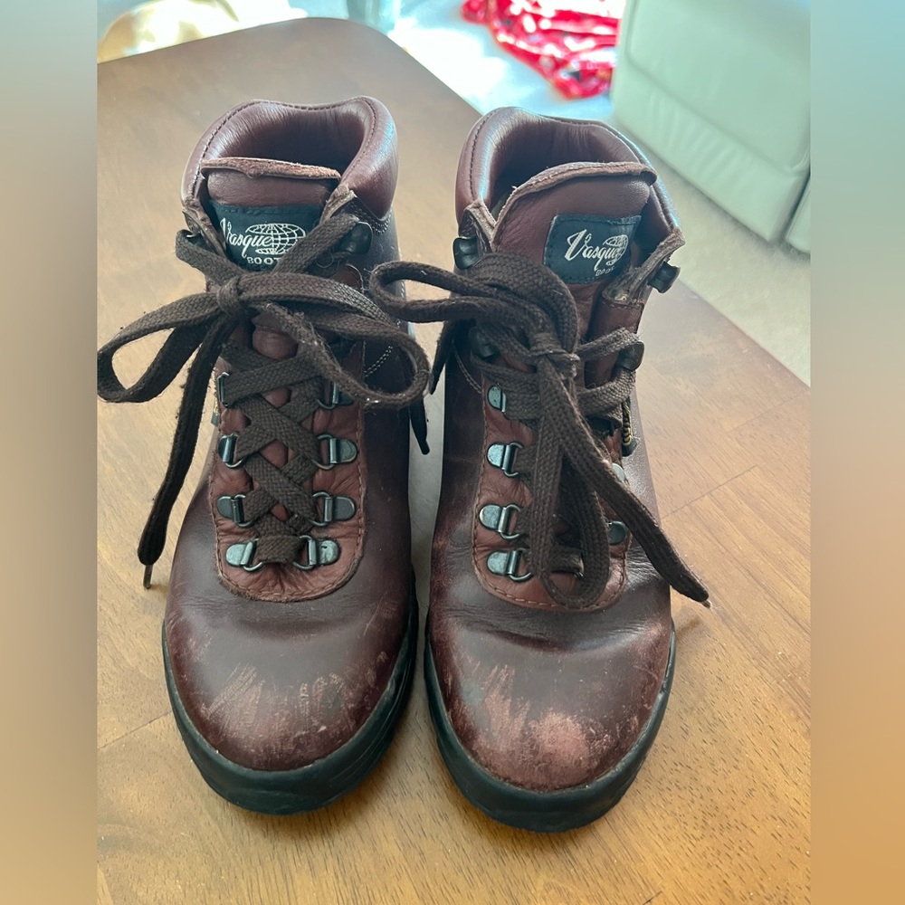 Vintage Vasque Brown Leather Hiking Boots